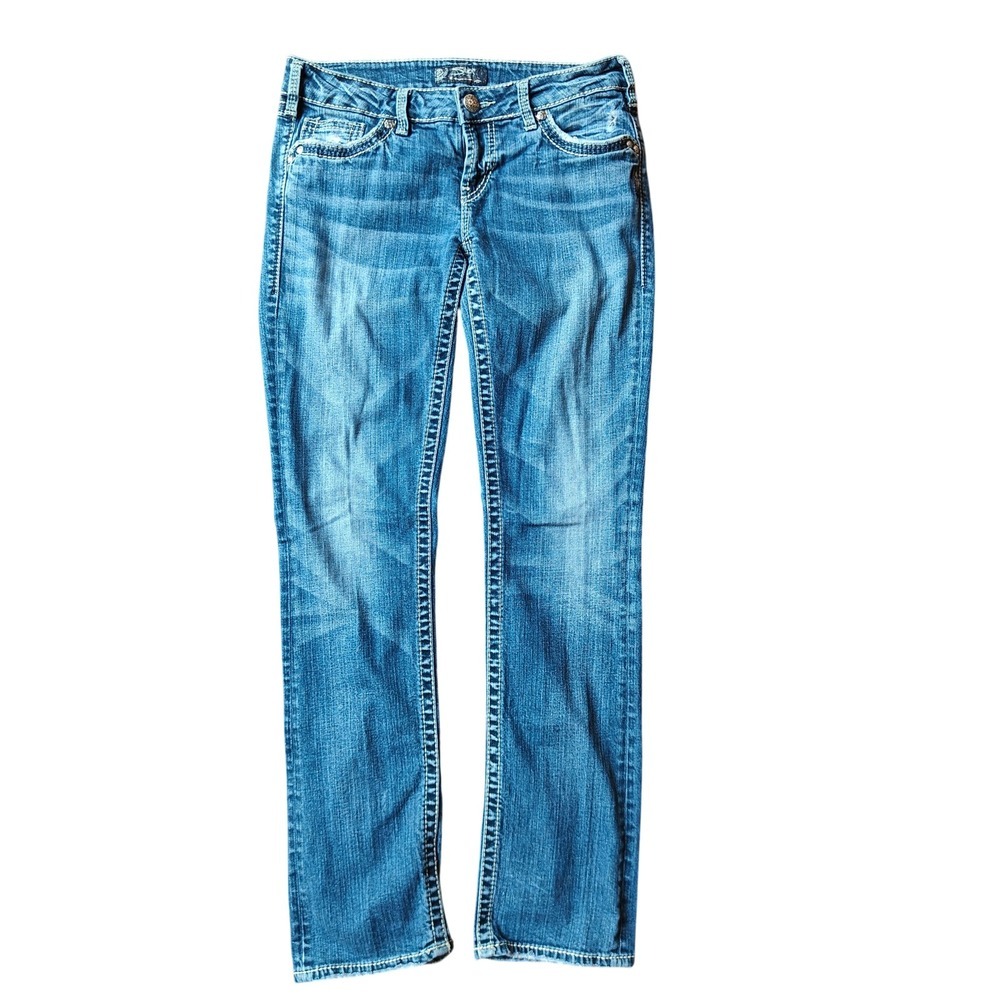 Silver Jeans Co Aiko Low Straight Leg Jeans Blue W29 L32 L82414SJB402